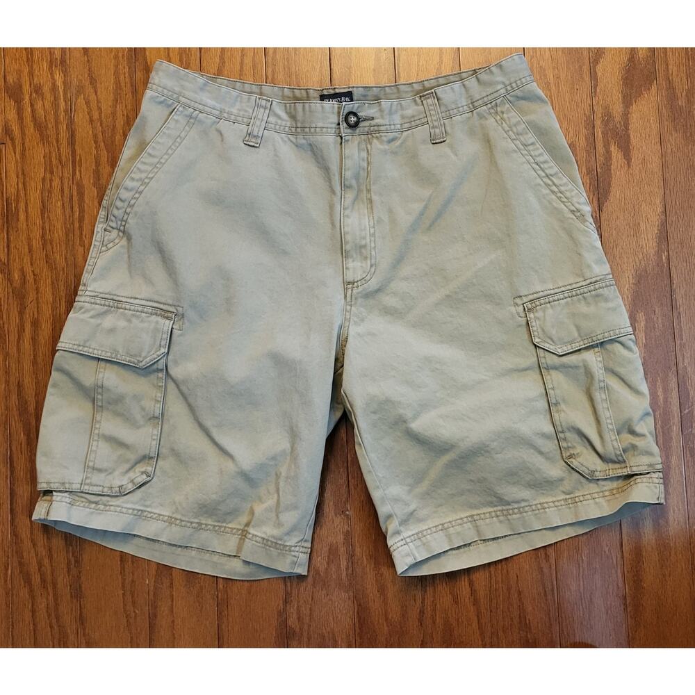 St. John's Bay Cargo Shorts Men Size W40xL11 Khaki Tan Casual Excellent Cond